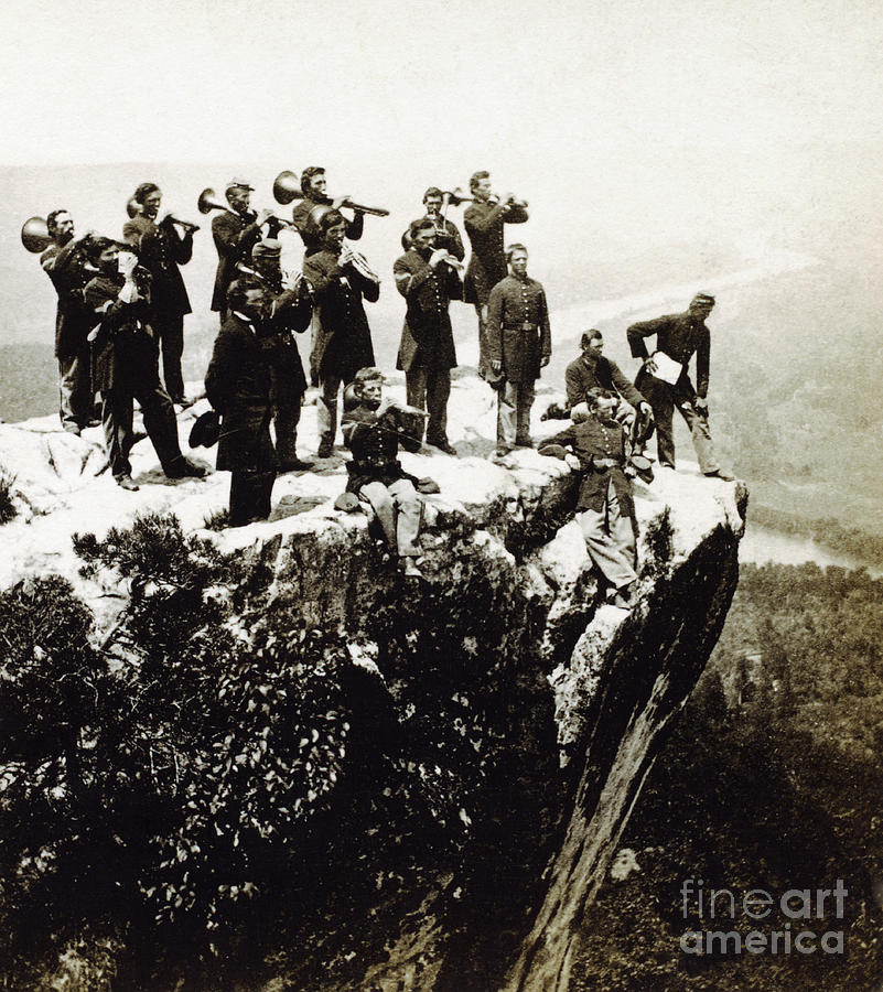 Military Band At Lookout Mountain Photograph by Photo Researchers, Inc.