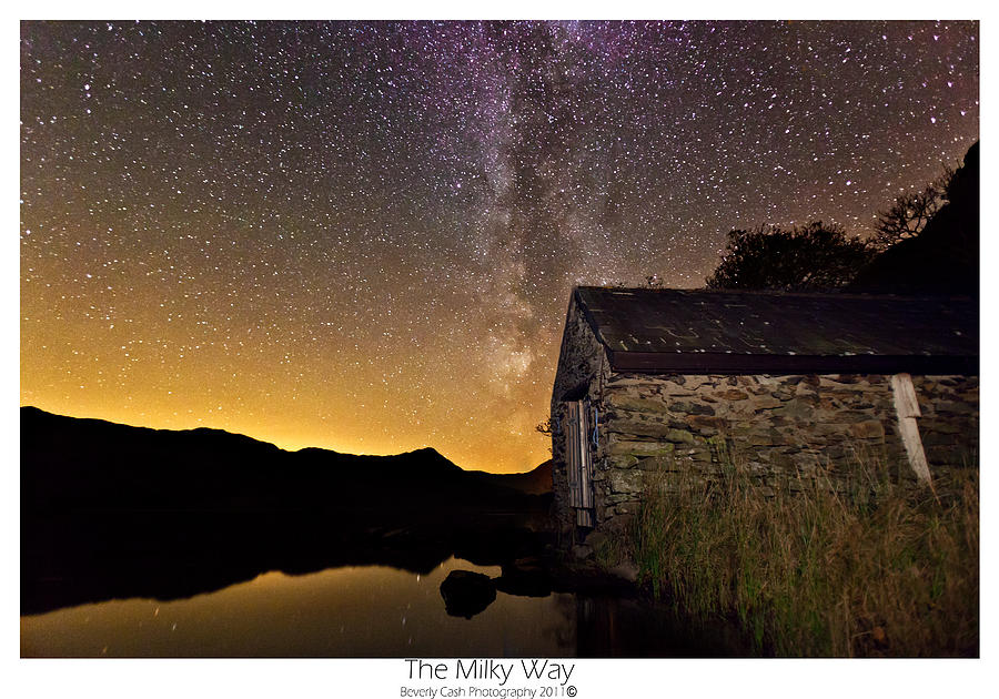 Milky Way above the old Boathouse Photograph by B Cash