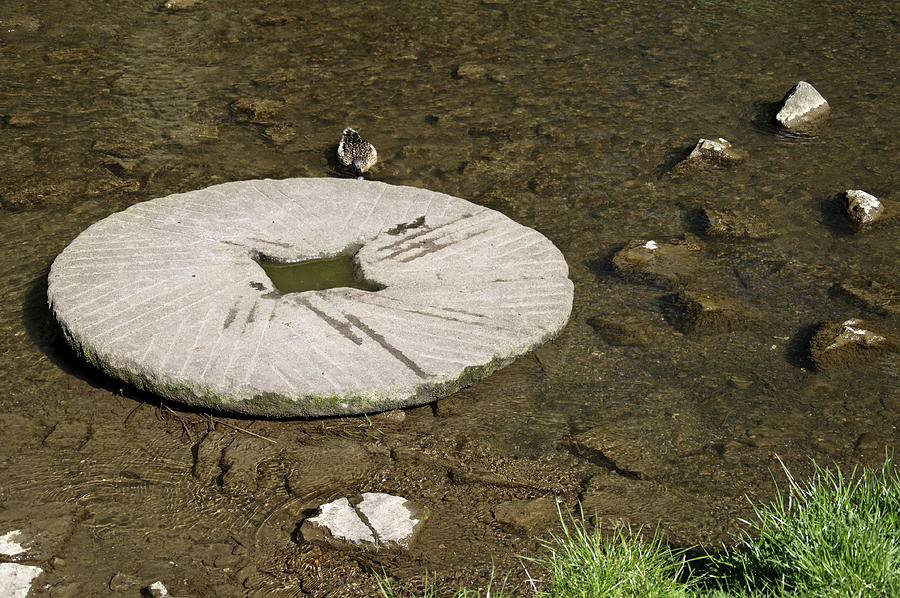 Millstone in the River Dove - Milldale Photograph by Rod Johnson