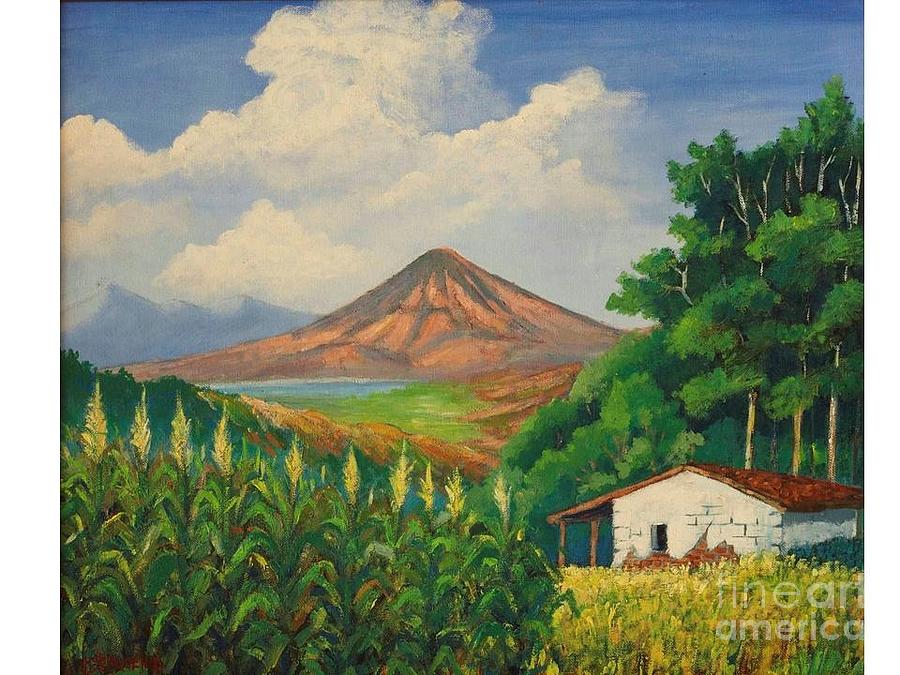 Milpa El Salvador Painting by Jean Pierre Bergoeing