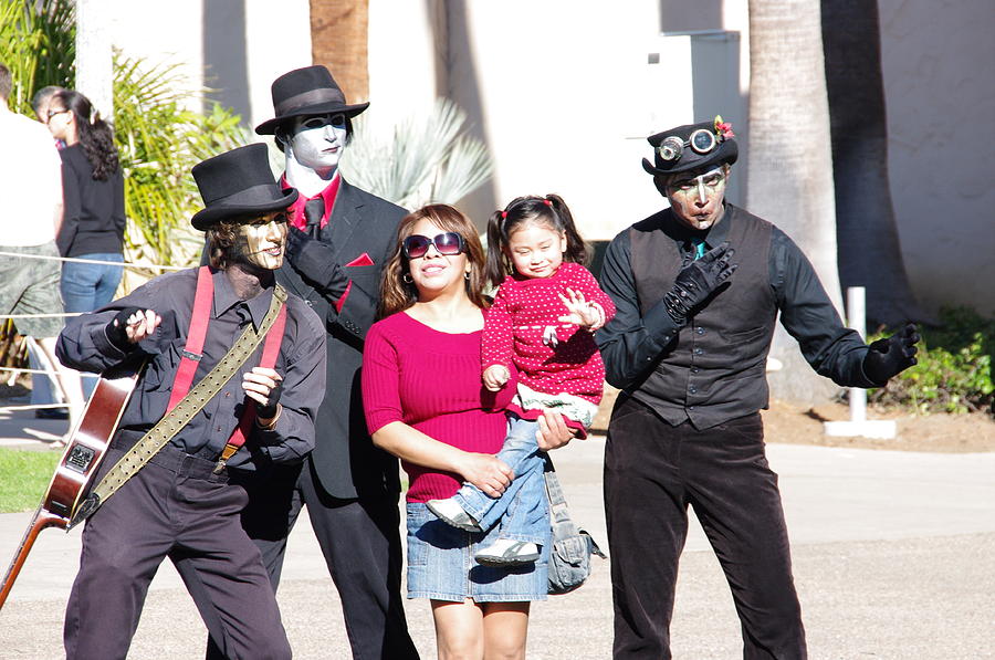 Mimes and Girls Photograph by Jeff Lowe