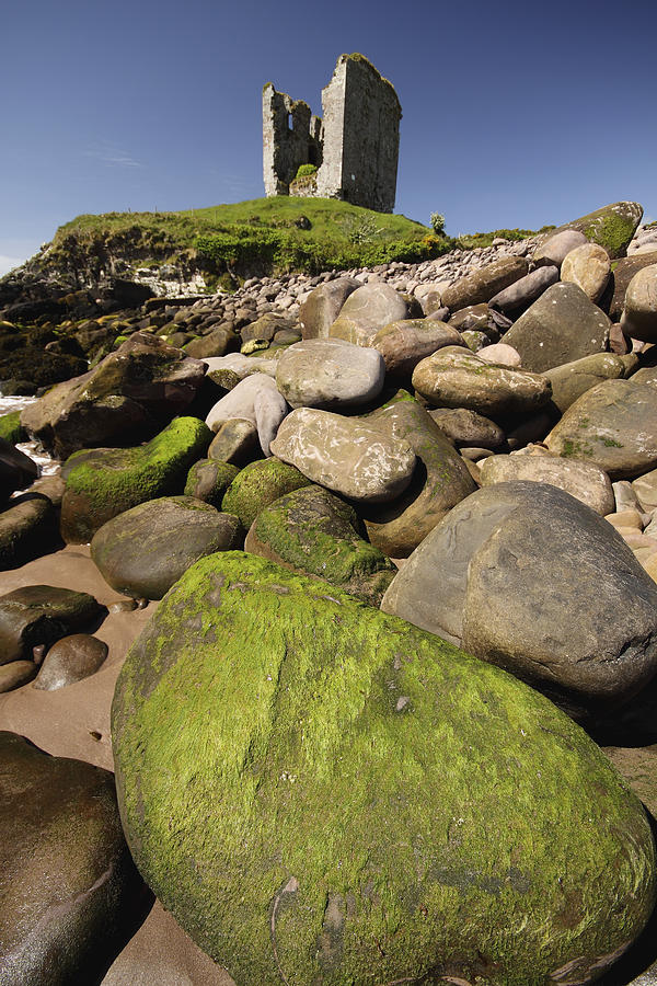 Minard Castle And Rocky Beach Minard Photograph by Trish Punch - Pixels