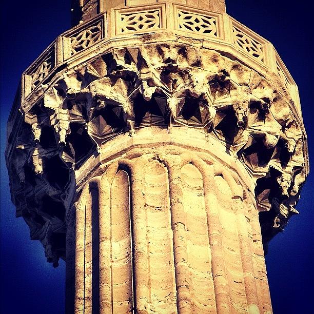 Turkey Photograph - #minaret At #blue #mosque In #istanbul by Michelle Behnken