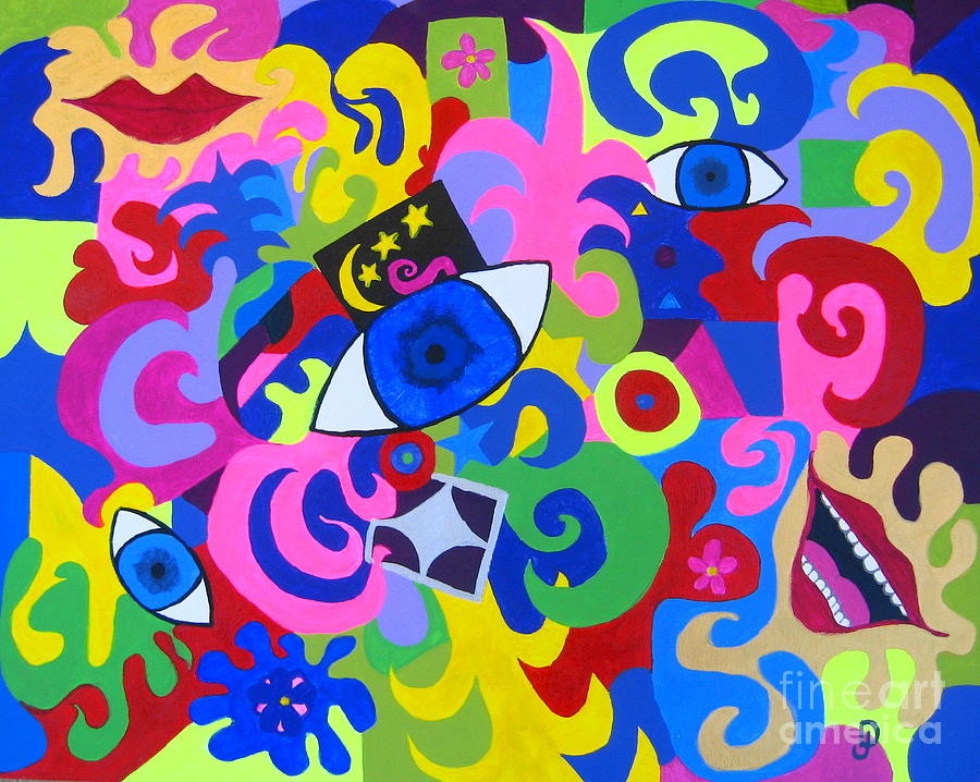 Abstract Painting - Mind Fiesta by Denise Hopkins