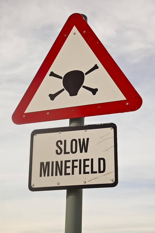 Minefield Road Sign Falkland Islands Photograph by Colin Monteath