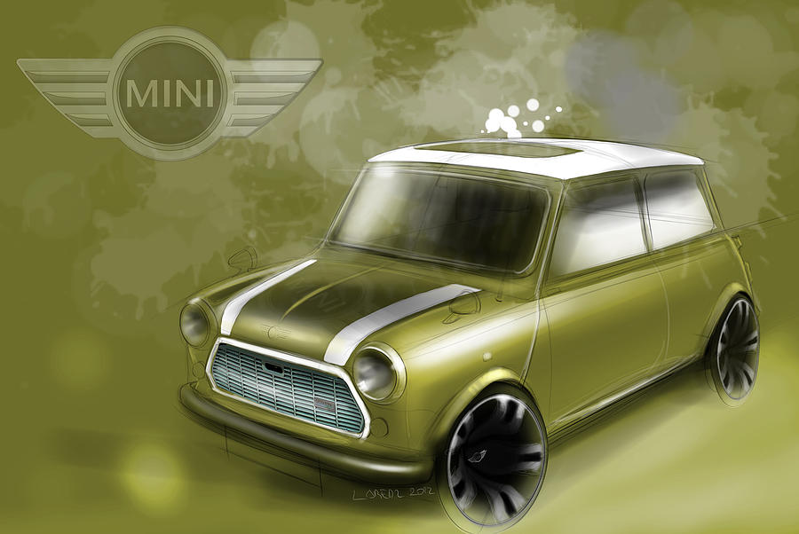 Car Digital Art - Mini Morris by Konrad Labedz