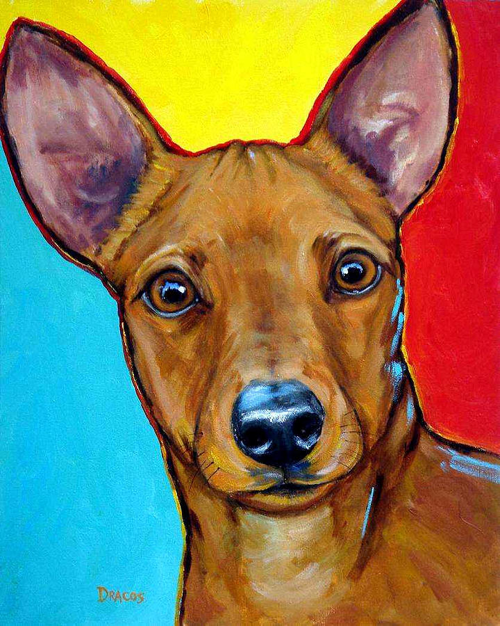 iphone cases dogs 11 Painting Pinscher Miniature by Bright Dottie Dracos