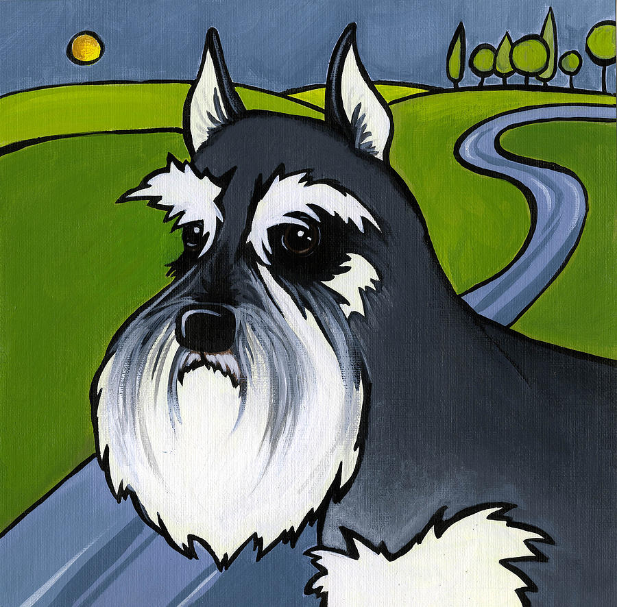 Miniature Schnauzer Painting by Leanne Wilkes
