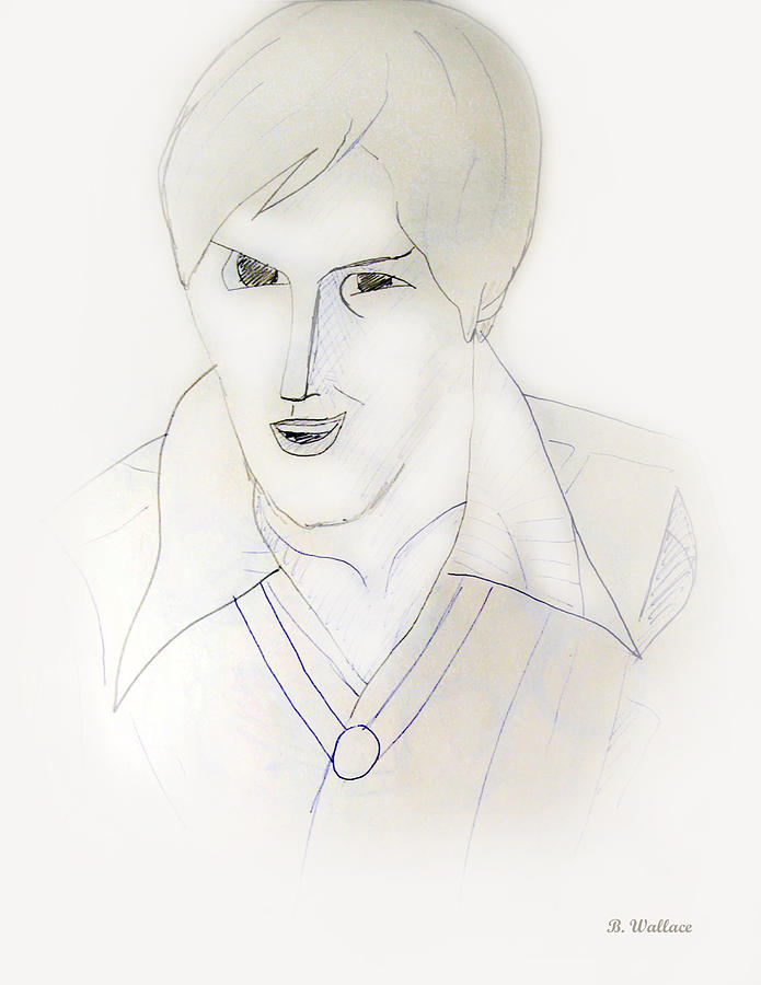 Minimalism - Young Man Drawing by Brian Wallace