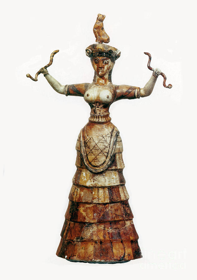 Minoan Snake Goddess Photograph by Photo Researchers