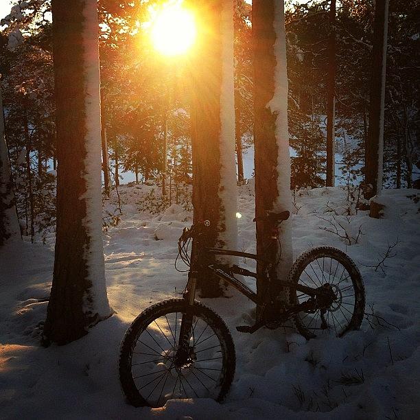 Sunset Photograph - Mintainbiking On Snow #rollersnakes by Thomas Klingenberg