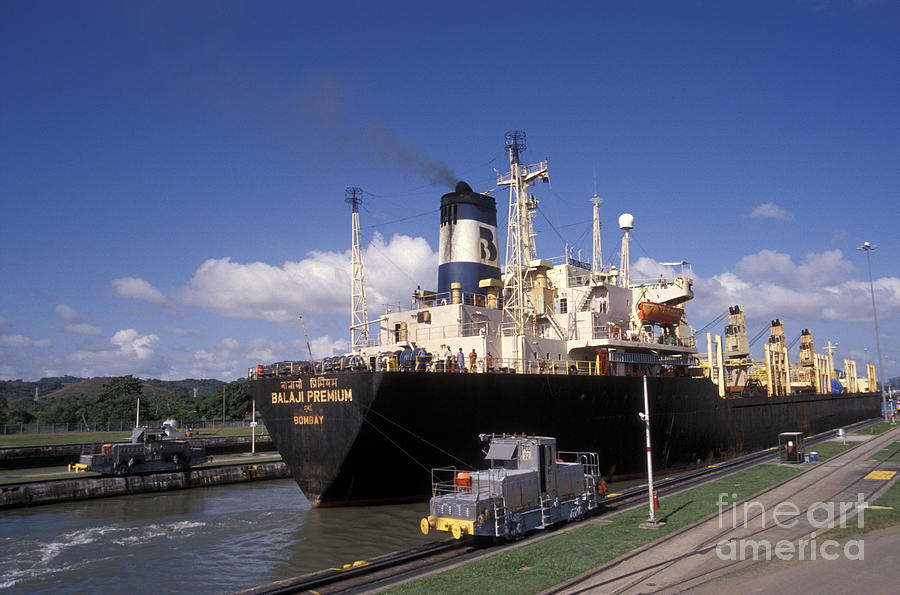 Transportation Photograph - Miraflores Locks Panama Canal by John  Mitchell