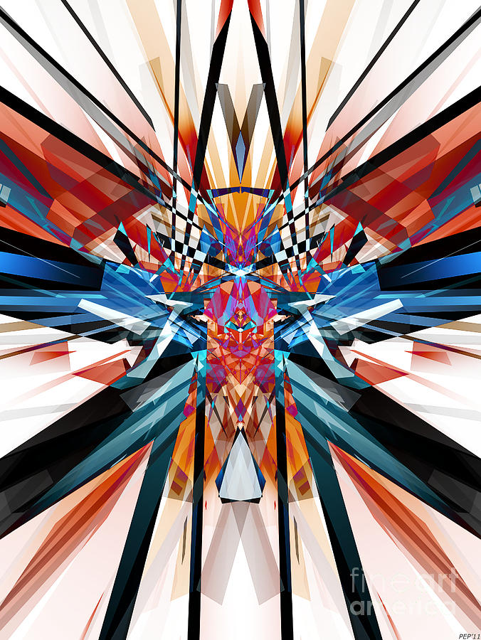 Mirror Image Abstract Digital Art by Phil Perkins