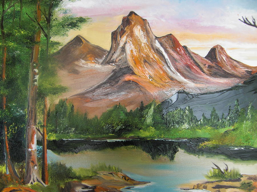 Mirror Lake Painting by Bernie Fiebranz