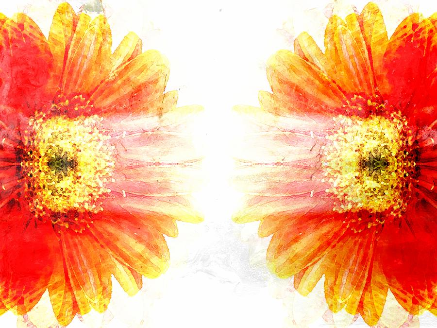 Mirrored Petals Digital Art by Andrea Barbieri