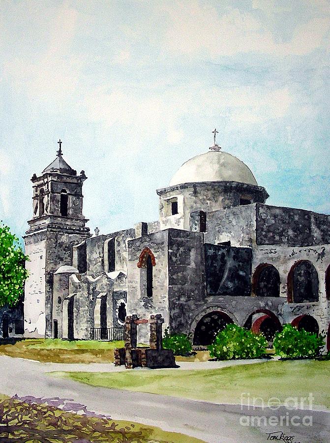 Mission San Jose two Painting by Tom Riggs