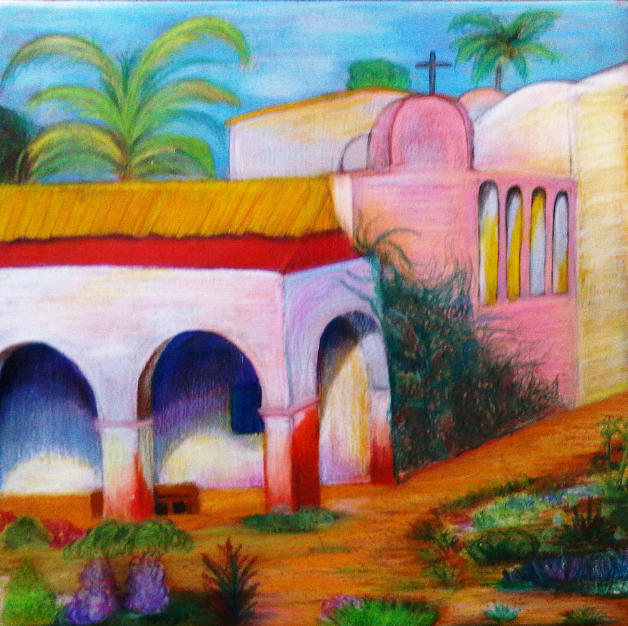 Mission Pastel - Mission San Juan Capistrano by Maria Kobalyan