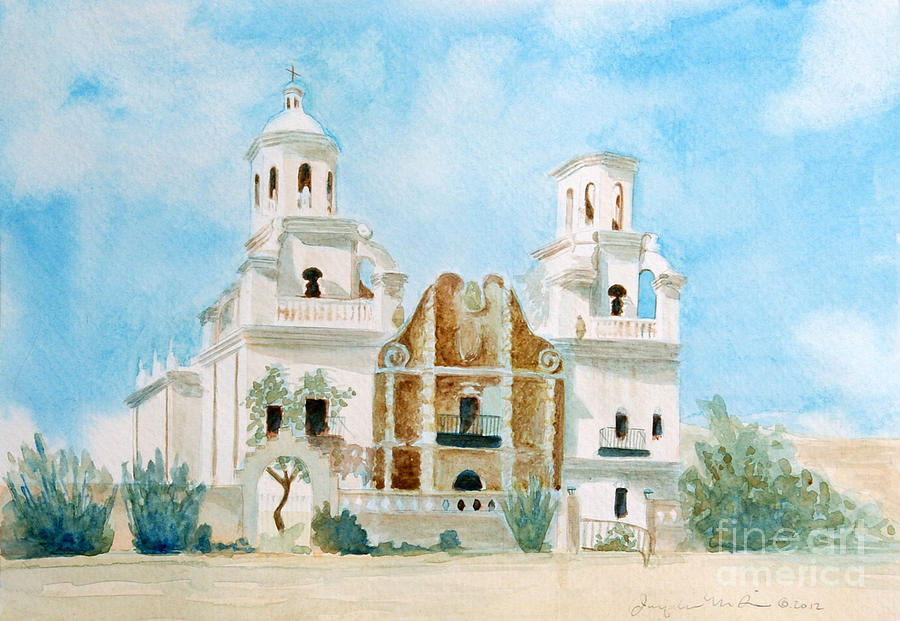 Mission San Xavier del Bac Painting by Jackie Irwin