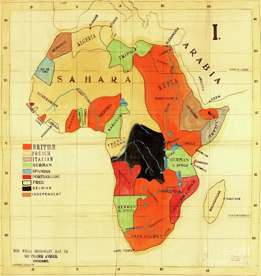 Missionary Map of Africa Drawing by Thea Recuerdo