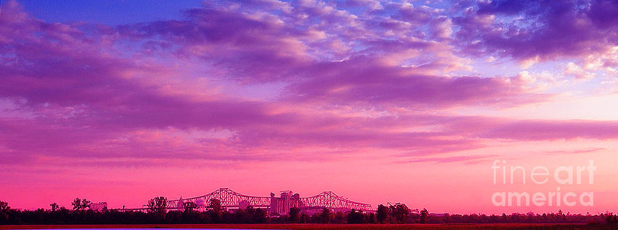 Mississippi River Bridge at Twilight Photograph by Judi Bagwell