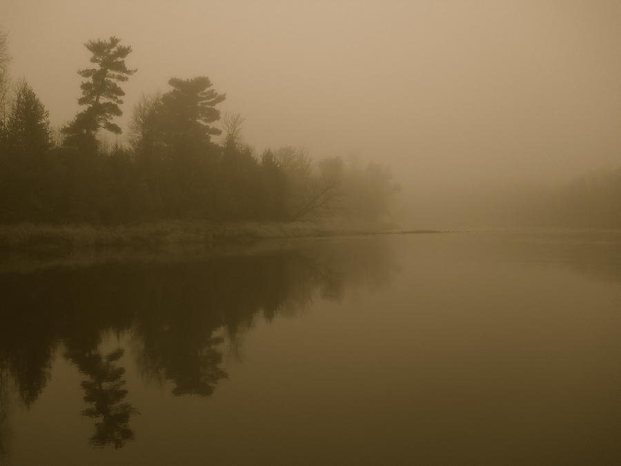 Mississippi River Fog Antique Photograph by Kent Lorentzen