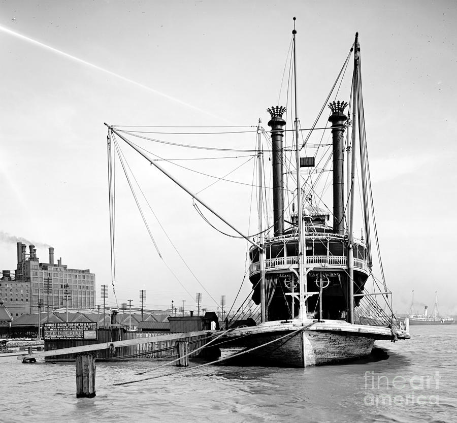 Pier Photograph - Mississippi River Packet 1905 by Padre Art