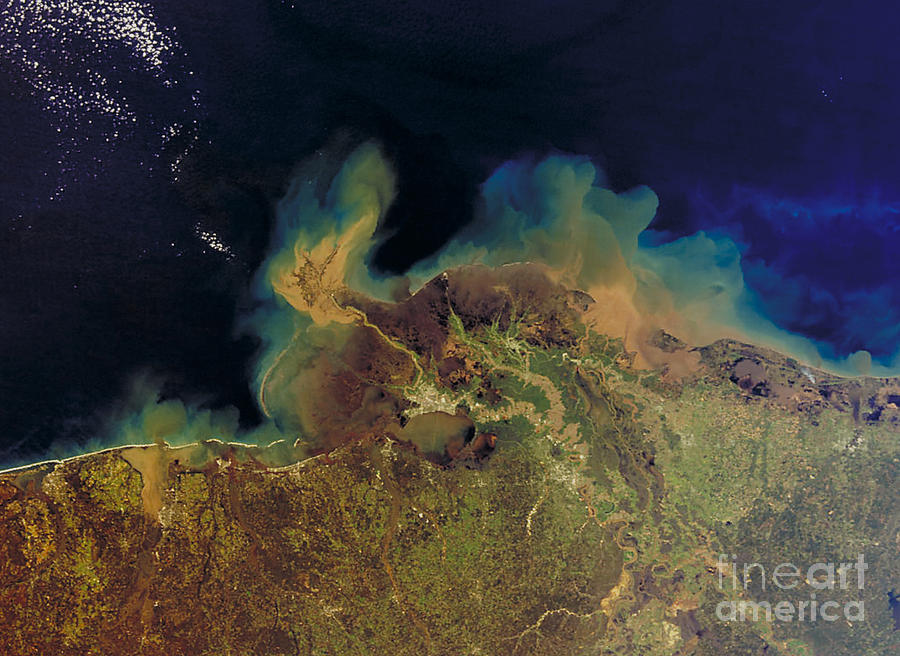 New Orleans Photograph - Mississippi River Sediment Plume by Nasa