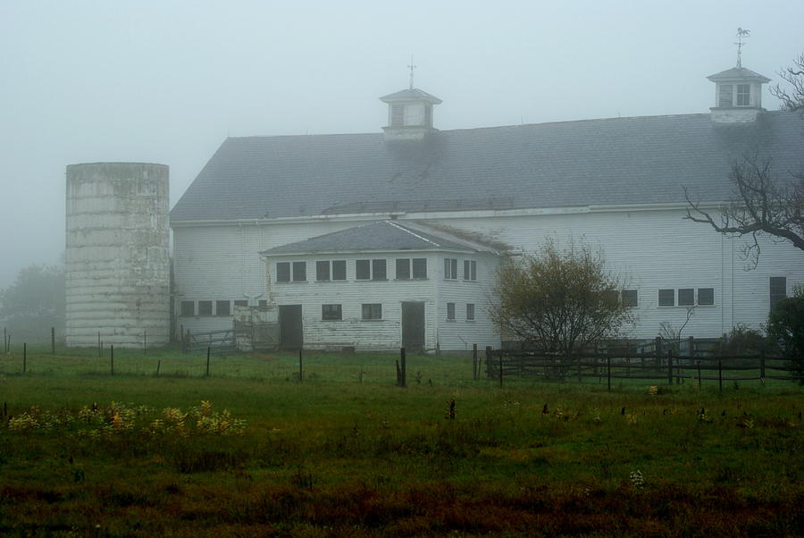 Misty Fall Morning at the Farm Photograph by Lois Lepisto