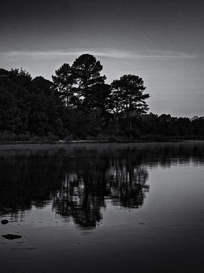Misty Lake in Black and White Photograph by Joshua House
