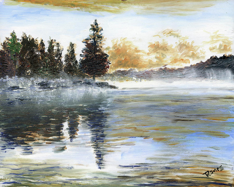 Misty Lake Painting by Richard Jules