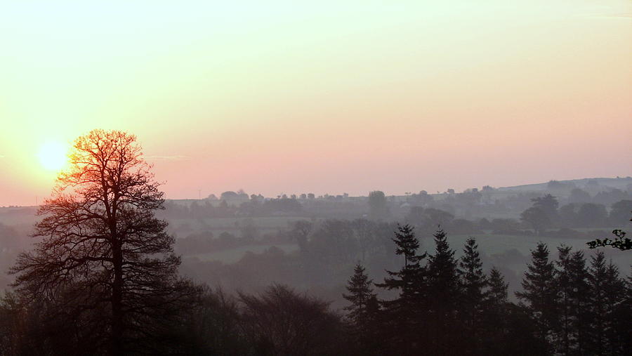 Mountain Photograph - Misty morning sunrise over the beautiful Wicklow mountains. by Joseph Doyle