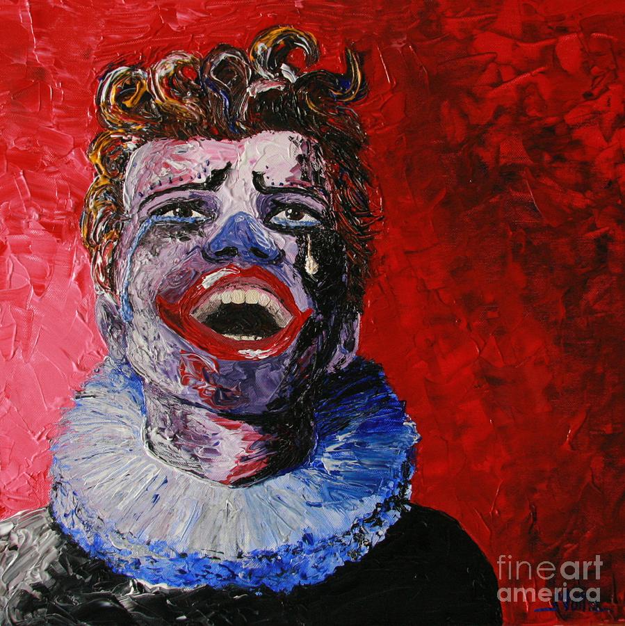 Mixed Feelings Clown Painting by Cris Motta