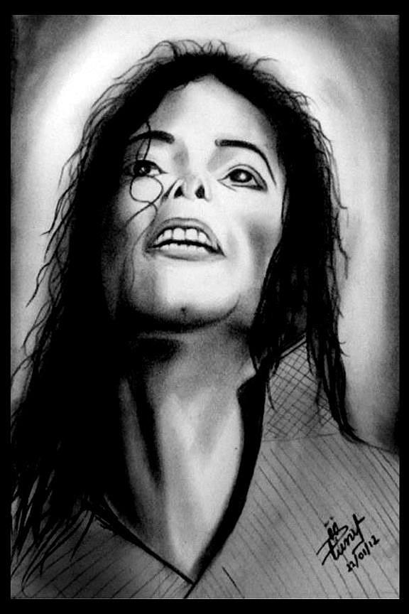 Portrait Drawing - MJ by Punit Jain