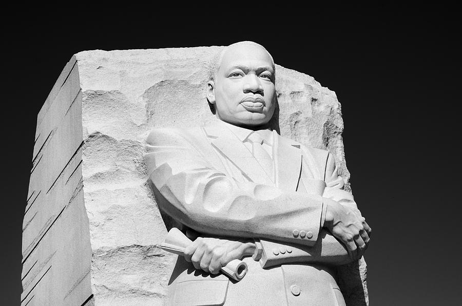 MLK Memorial - black and white Photograph by Brendan Reals