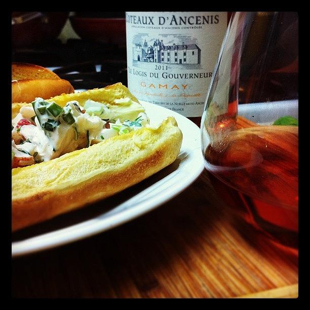 Foodie Photograph - Mmmm Mmm Mmmm!! Gamay Rosé Wine With A by Lianne Farbes