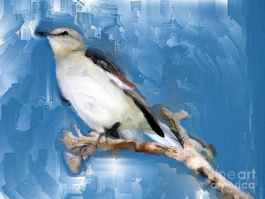 Mocking Bird In Blue Digital Art by Ruby Cross