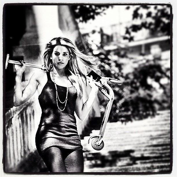Fashion Photograph - #model #blond #blackandwhite #girl by Alexandre Stopnicki