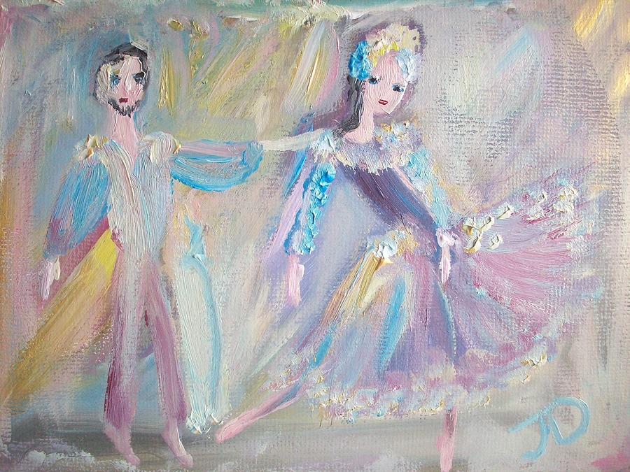Modern Ballet Duet Painting by Judith Desrosiers