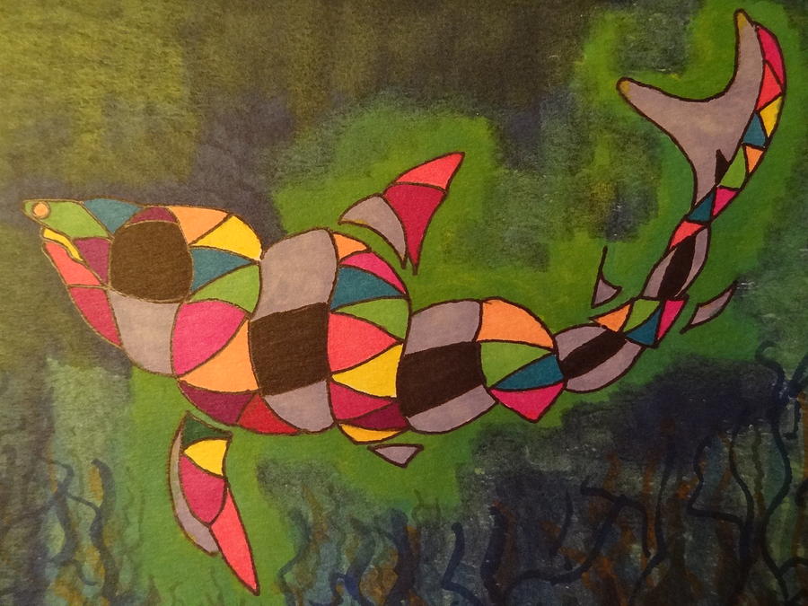 Fish Painting - Moebius Fish by Nancy Fillip