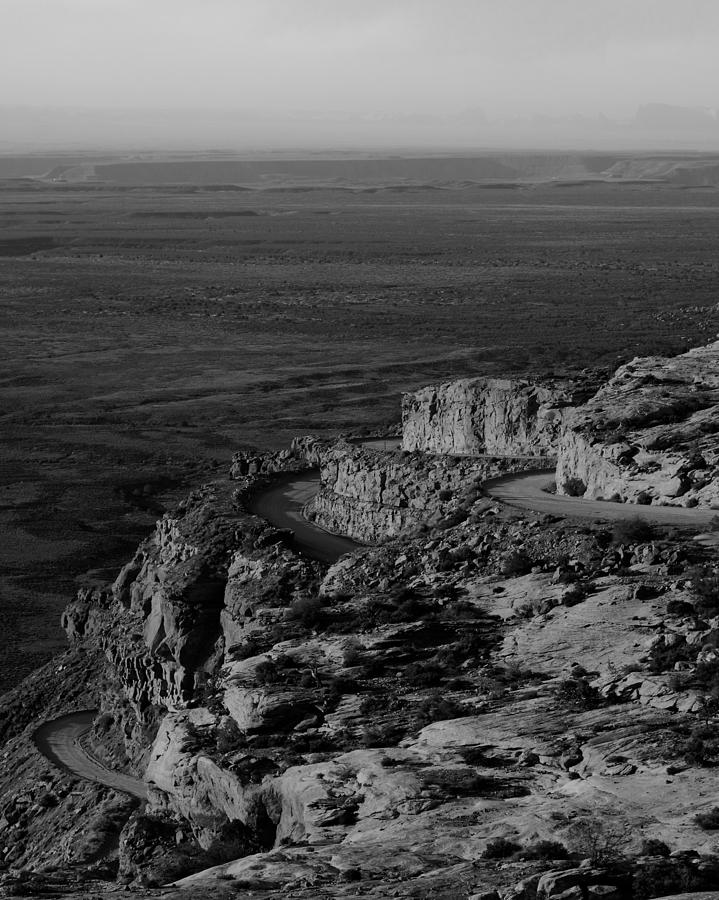Black And White Photograph - Moki Dugway Cedar Mesa Utah by Troy Montemayor