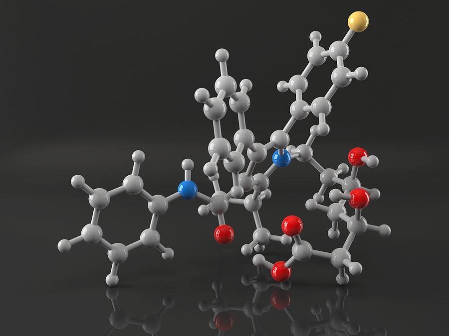 Illustration Photograph - Molecule Of Atorvastatin Drug by Laguna Design