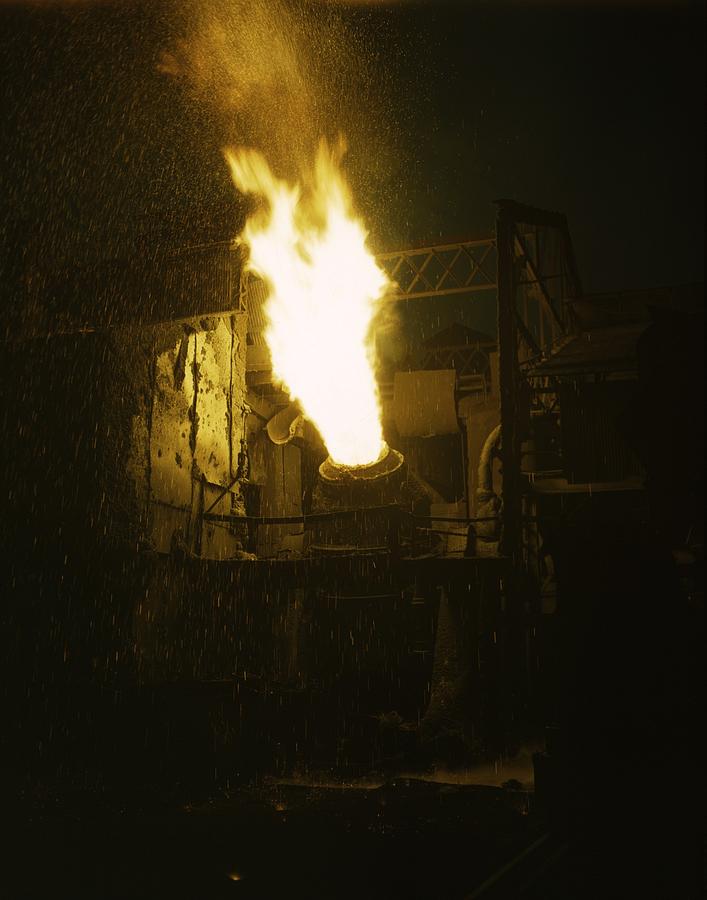 History Photograph - Molten Iron Is Blown In An Eastern by Everett