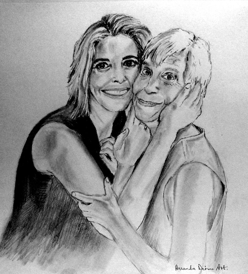 Mom and Daughter Drawing by Amanda Dinan