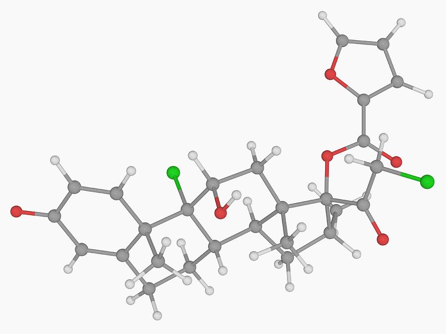 Mometasone Furoate Drug Molecule Digital Art by Laguna Design