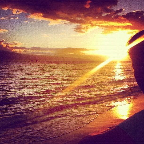 Sunset Photograph - Momma Watching The #sunset #maui #hawaii by Anthony Chin