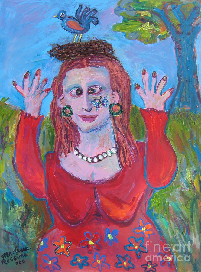 Mona Got a Manicure Painting by Marlene Robbins