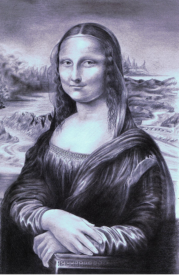 Mona Lisa Drawing by Khaled Elbahja