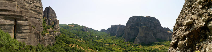 Monastery of Saint Nicholas Anapafsas and A view to the Monastery of Roussanou Photograph by Jouko Lehto