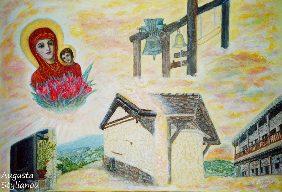 Monastery of the Virgin Mary Painting by Augusta Stylianou