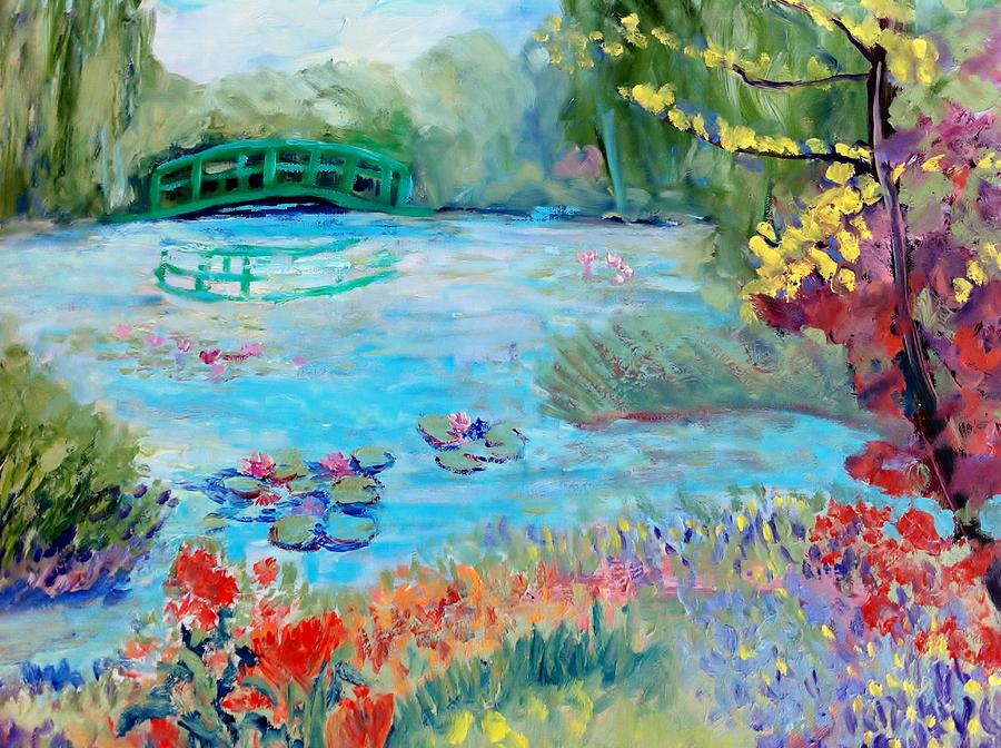 Monet's Waterscape Painting by Joan Bohls